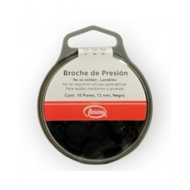 Broche de Presión Plástico Negro 13 mm