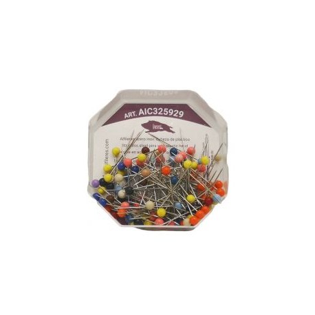 Alfiler de Acero Inoxidable Surtido 32 mm con cabeza de plástico