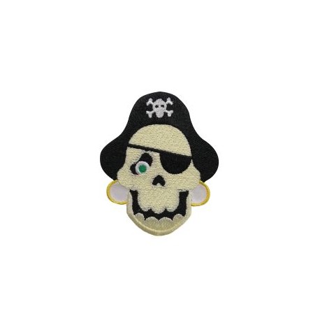 Aplicación Bordada Calavera Pirata