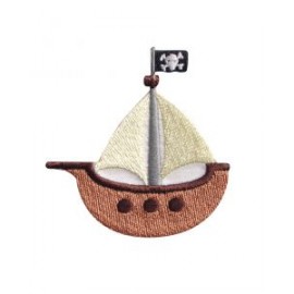 Aplicación Bordada Barco Pirata