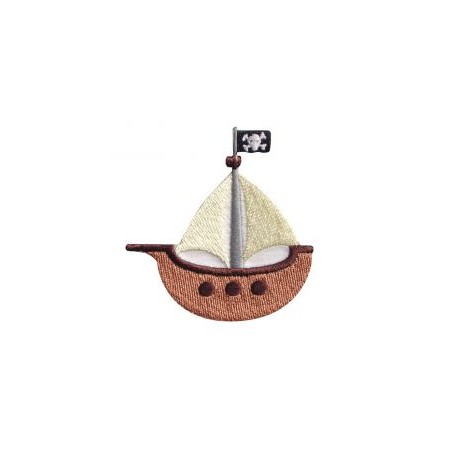 Aplicación Bordada Barco Pirata