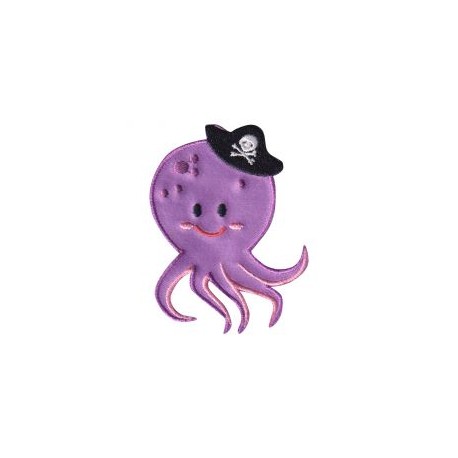 Aplicación Bordada Pulpo Pirata