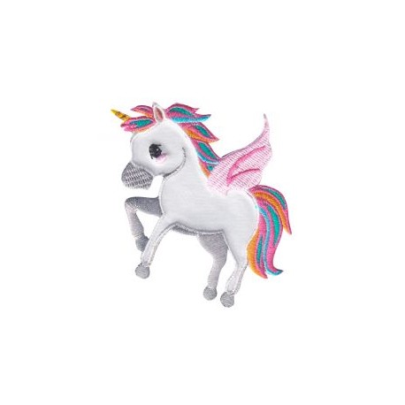Aplicación Bordada Unicornio Volando