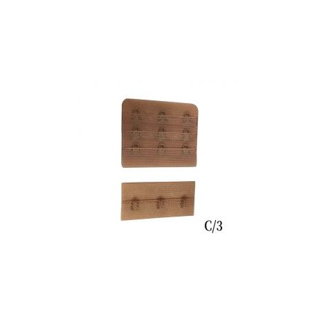 Corchete para Lencería c/3 Ganchos Beige
