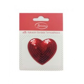Aplicación Bordada con Lentejuelas Parisina Corazón