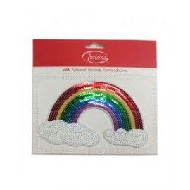 Aplicación Bordada con Lentejuelas Parisina Arcoiris