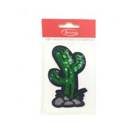 Aplicación Bordada con Lentejuelas Parisina Cactus