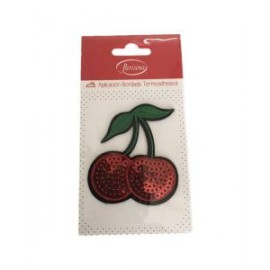 Aplicación Bordada con Lentejuelas Parisina Cerezas